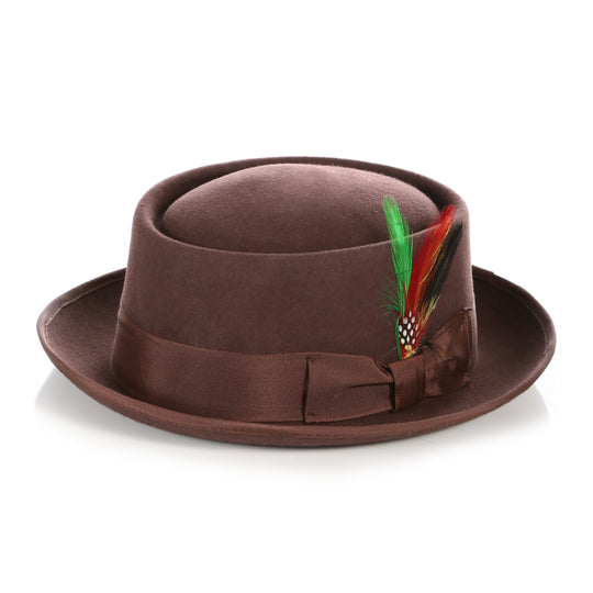 Black Wool Felt Pork Pie Hat - Image 8
