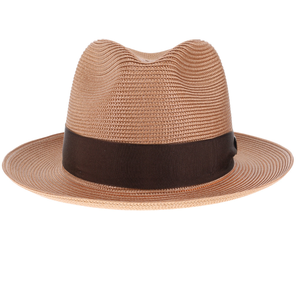 Burgundy Straw Fedora Hat - Image 11