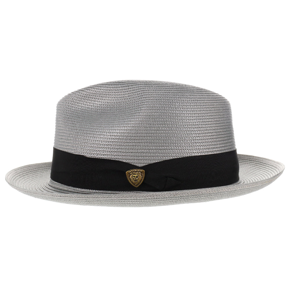 Classic Blue Straw Fedora Hat - Image 7