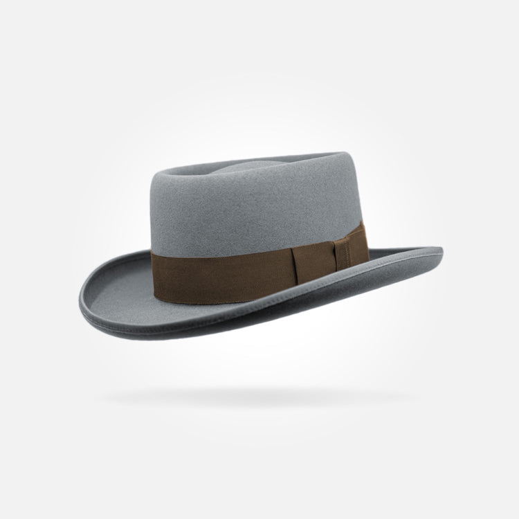 Classic Charm Pork Pie Fur Felt Hat in Grey - Image 5