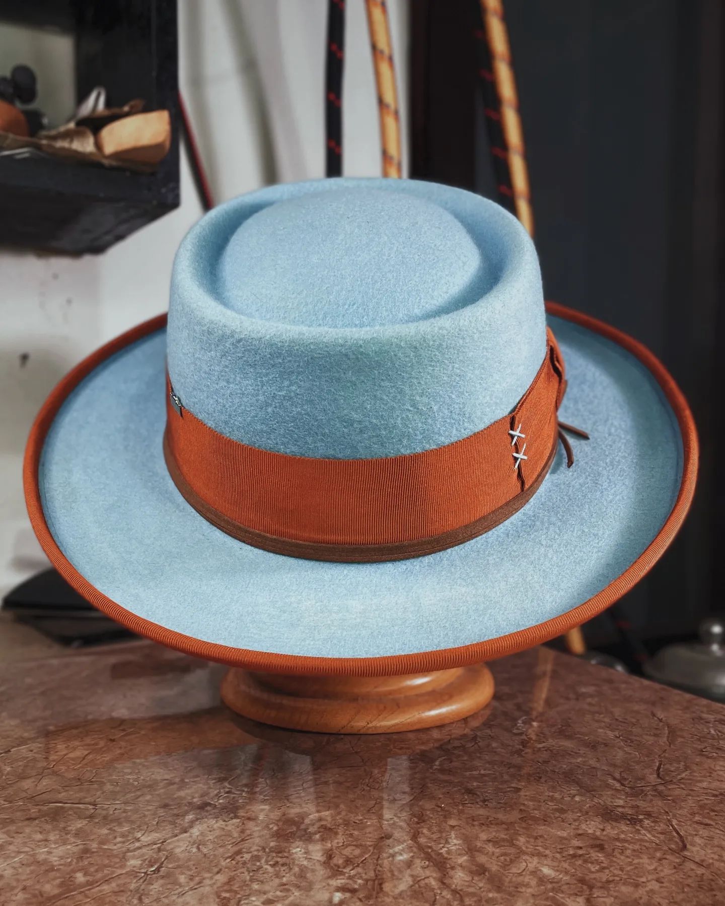 Classic Felt Pork Pie Hat - Image 2