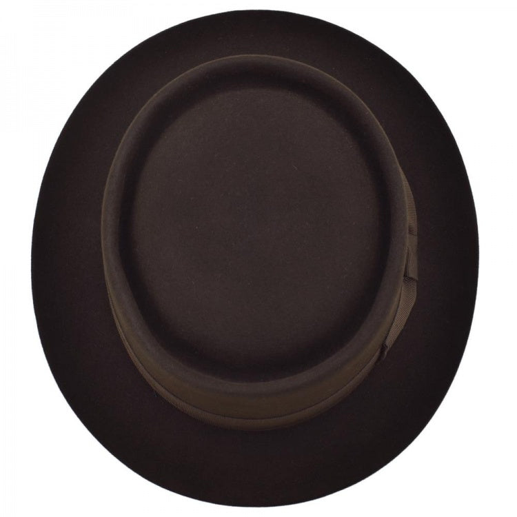 Classic Pork Pie Fur Felt Hat in Black - Image 8