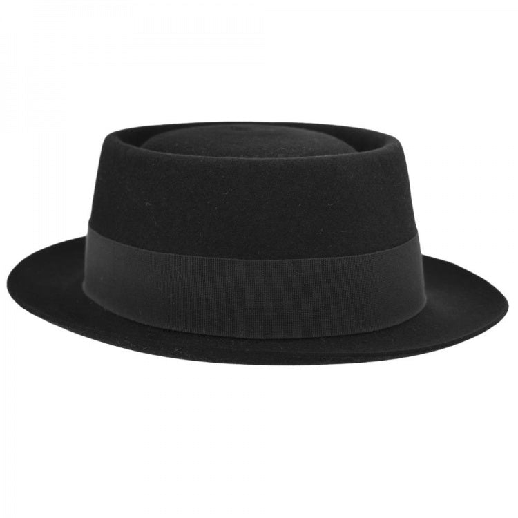 Classic Pork Pie Fur Felt Hat in Black - Image 2