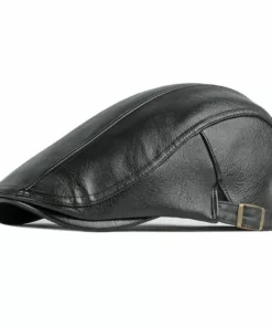 Classic PU Leather Flat Cap