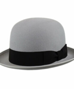 Classic Women's Bowler Wool Felt Hat in Grey