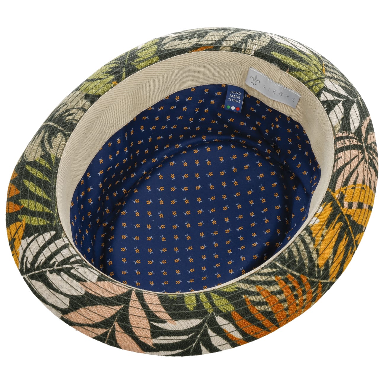 Coloured Leaves Pork Pie Linen Hat - Image 4