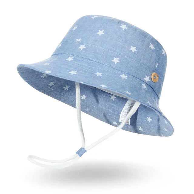 Cotton Cartoon Stars Printed Soft Baby Bucket Hat - Image 2