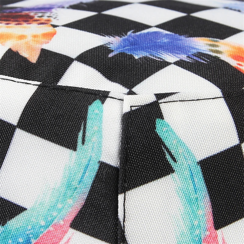 Cotton Check Print Bucket Hat Sun Hats - Image 10