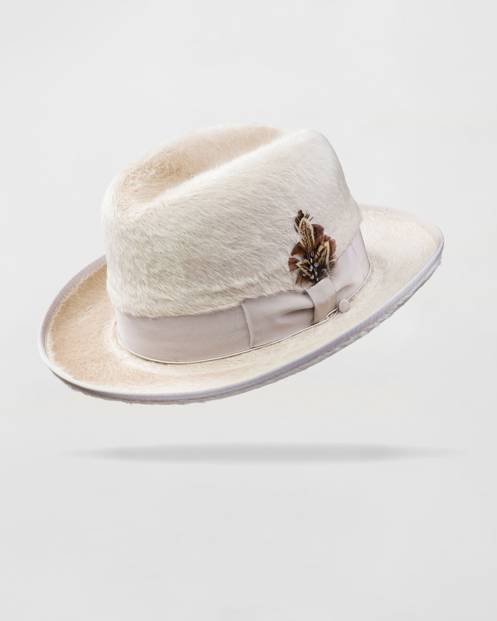 Dapper Gent's Fedora Homburg Beaver Hat - Image 5