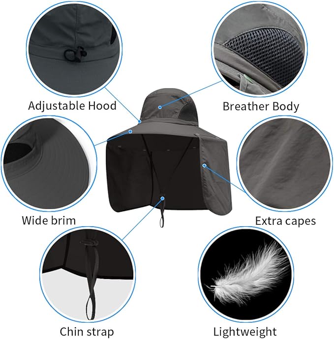Detachable Curtain Neck Protection Boonie Hat - Image 3