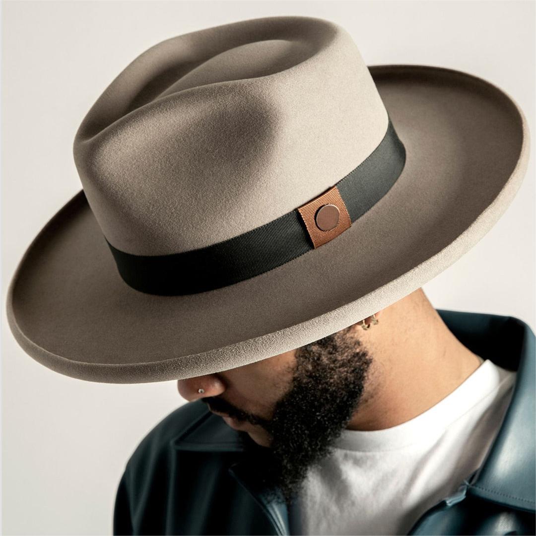 Distinctive Wide Brim Felt Fedora - Image 25