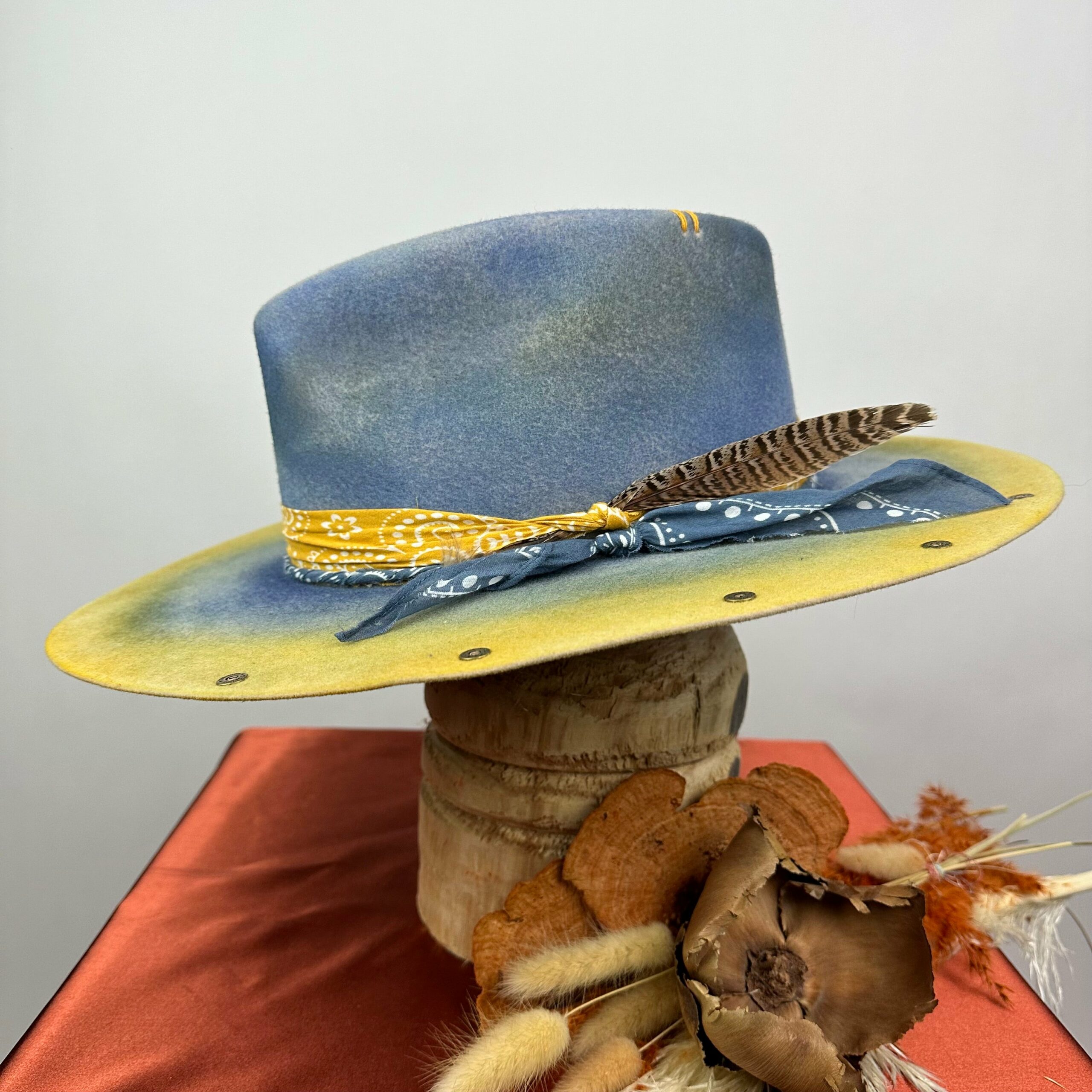 Distressed Fedora Blue Ombre Road Warrior - Image 2