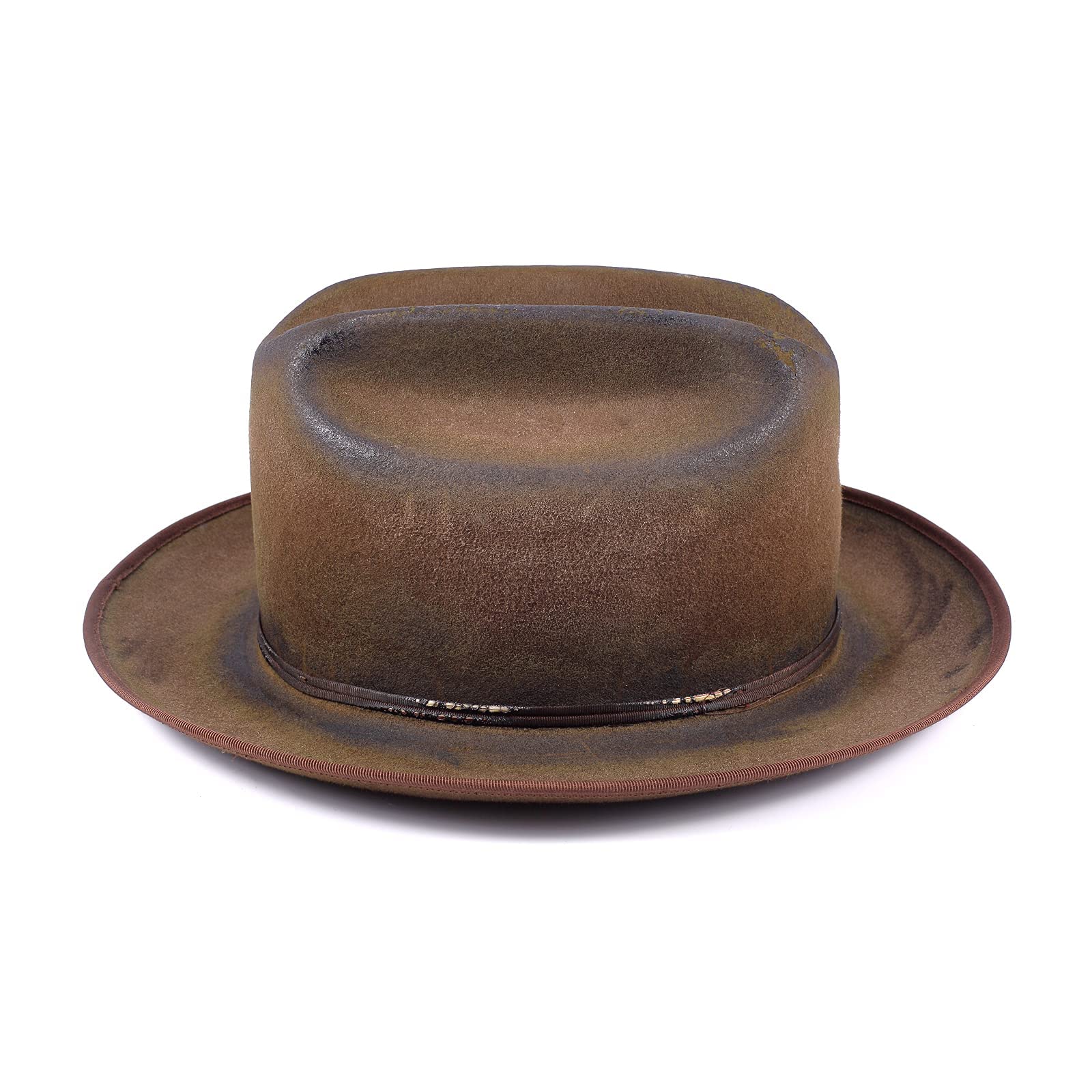 Distressed Finish Arrow Sign Felt Fedora Hat - Image 4