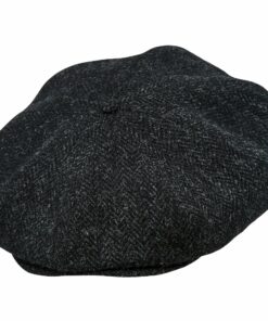 Eight Piece Cap Tweed-Black
