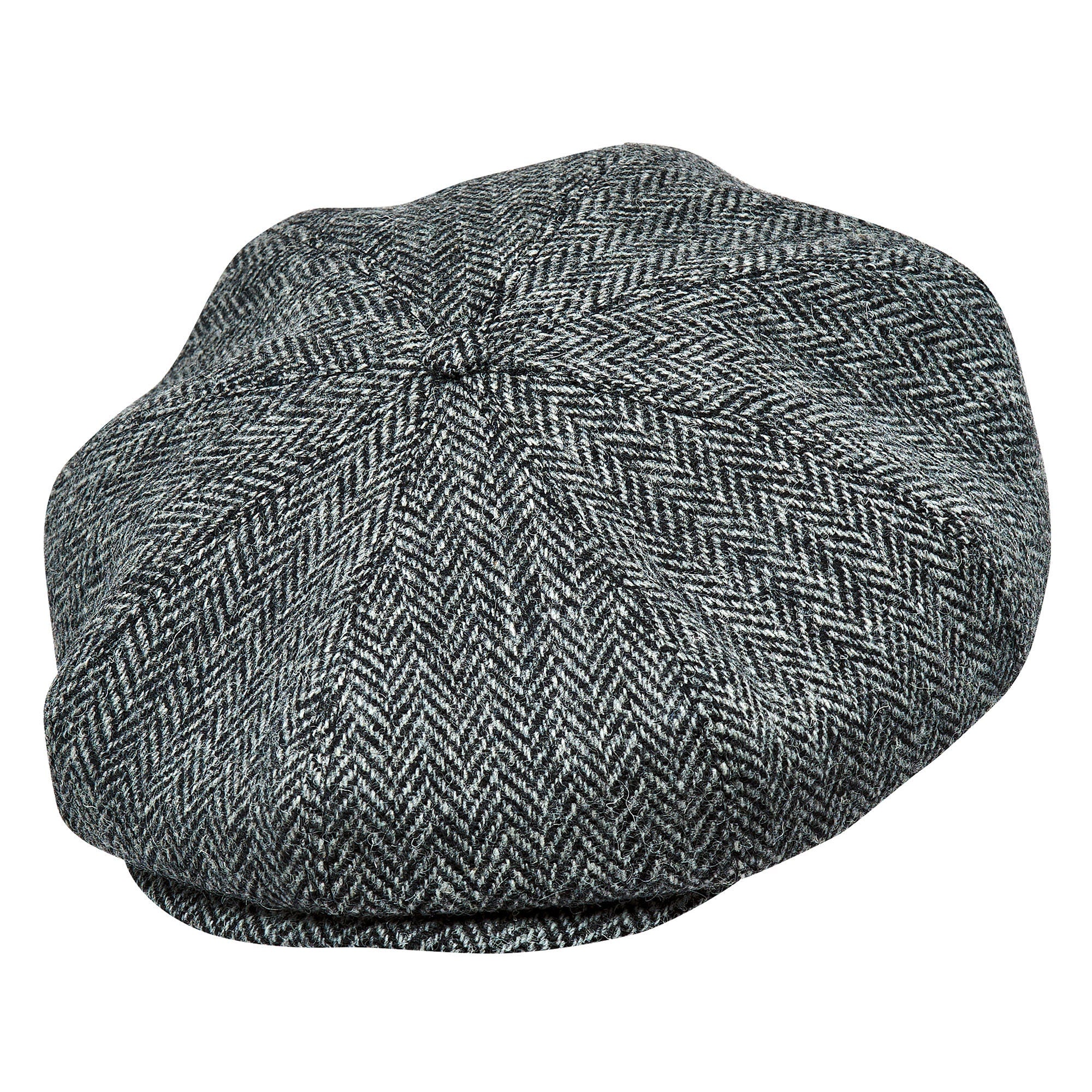 Eight Piece Herringbone Wool Newsboy Cap-Mint Green - Image 4