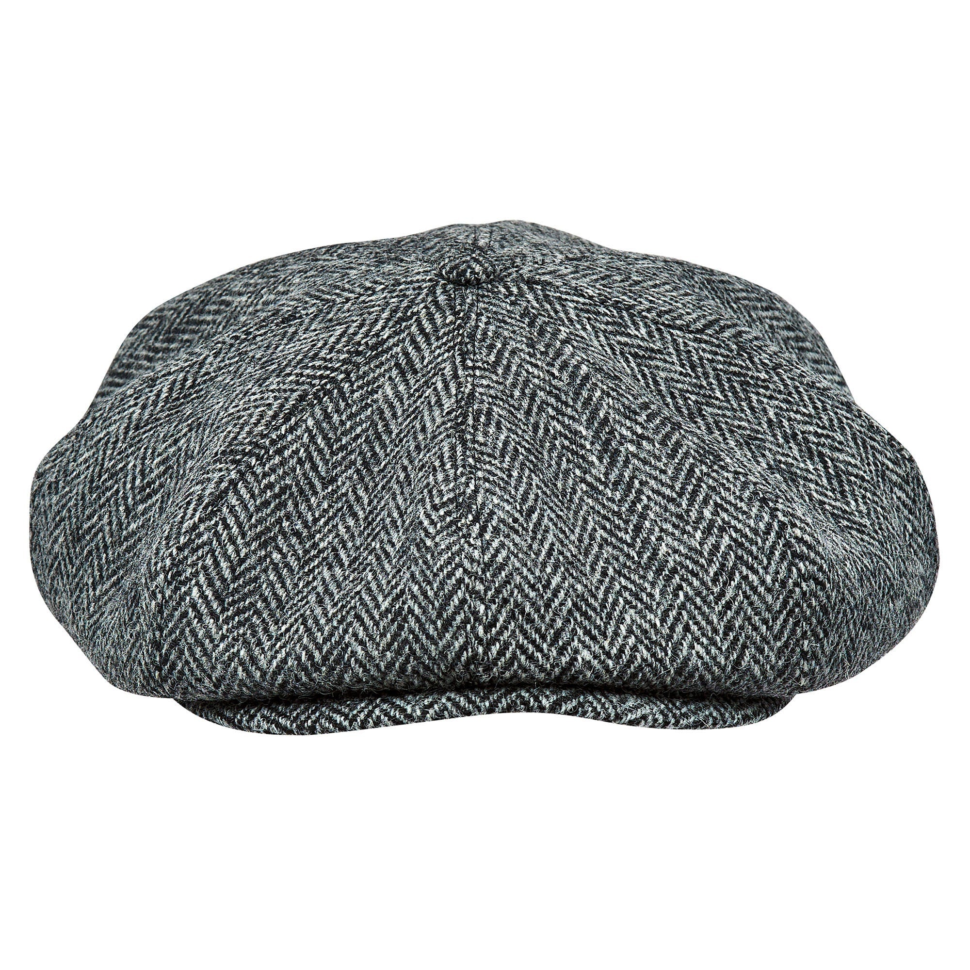 Eight Piece Herringbone Wool Newsboy Cap-Mint Green - Image 5