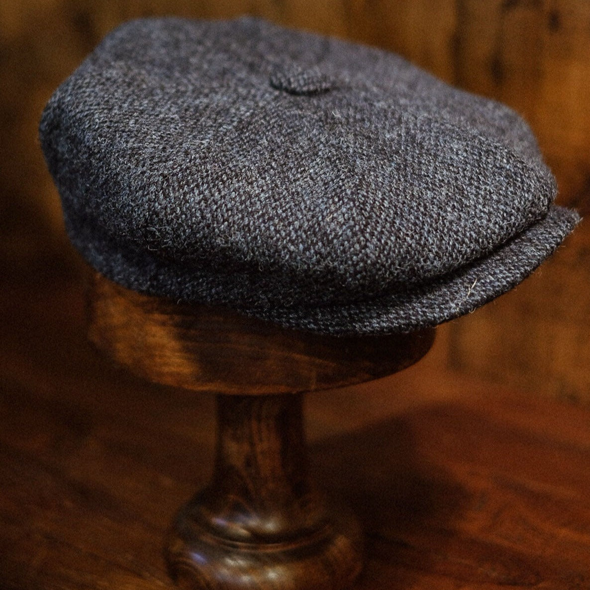 Eight Piece Light Blue Harris Tweed Wool Newsboy Cap - Image 2