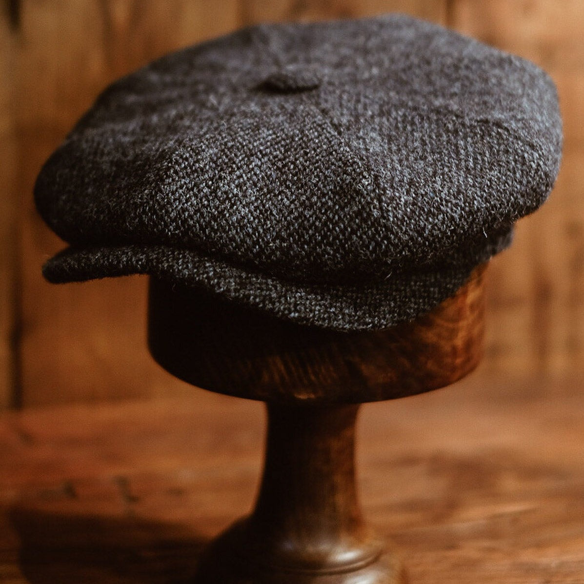 Eight Piece Light Blue Harris Tweed Wool Newsboy Cap - Image 7