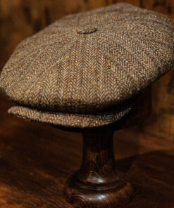 Eight Piece Rust/Red Stripe Wool Newsboy Cap