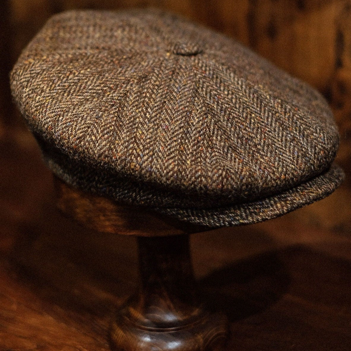 Eight Piece Rust/Red Stripe Wool Newsboy Cap - Image 7
