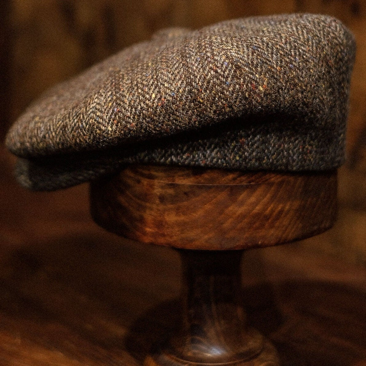 Eight Piece Rust/Red Stripe Wool Newsboy Cap - Image 2