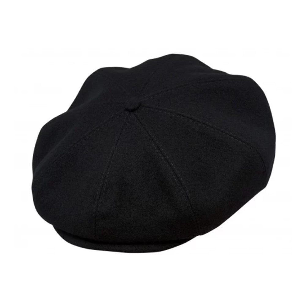 Eight Piece Wool Newsboy Cap-Black - Image 3