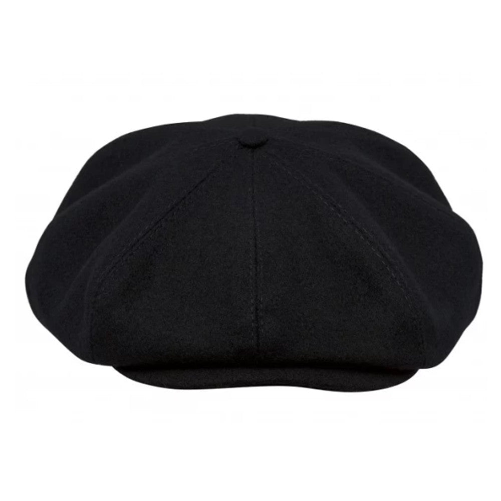 Eight Piece Wool Newsboy Cap-Black - Image 4