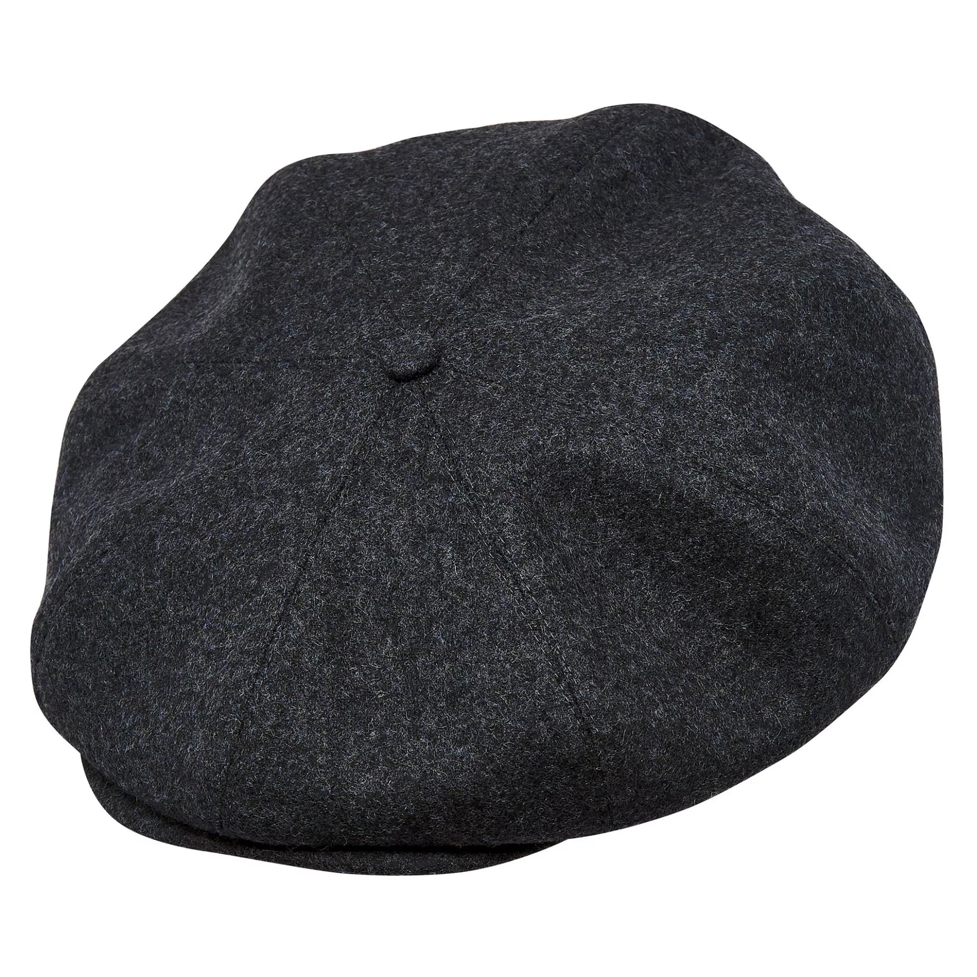 Eight Piece Wool Newsboy Cap-Dark Grey - Image 3