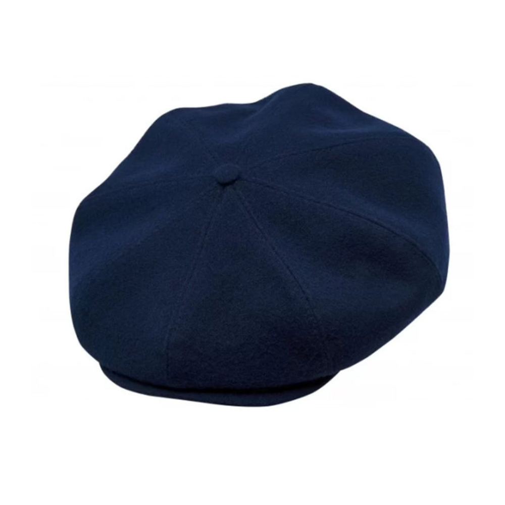 Eight Piece Wool Newsboy Cap-Navy Blue - Image 4