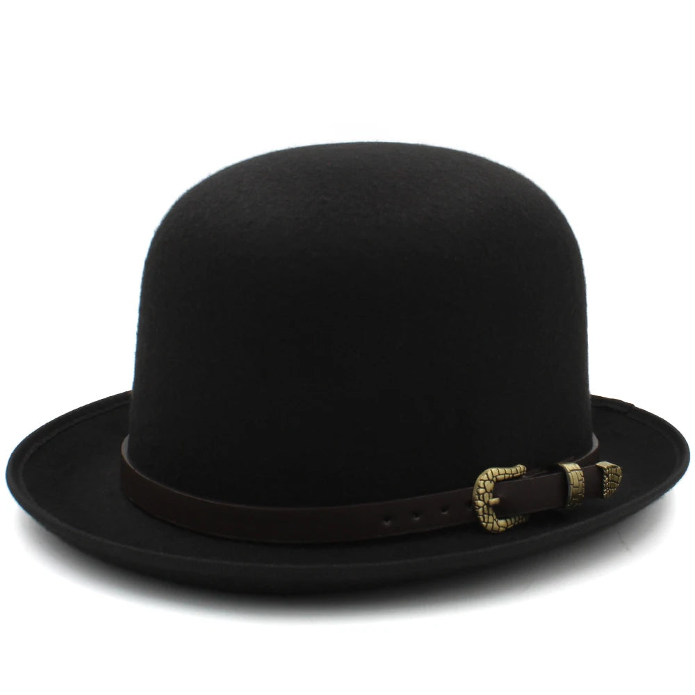 Felt Bowler Hat with Leather Accent - Image 2