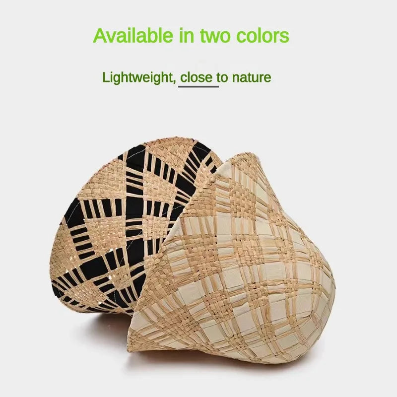 Handmade Raffia Straw Bucket Hat Foldable Sun Hats - Image 6
