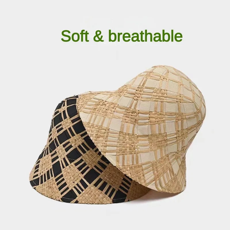 Handmade Raffia Straw Bucket Hat Foldable Sun Hats - Image 5