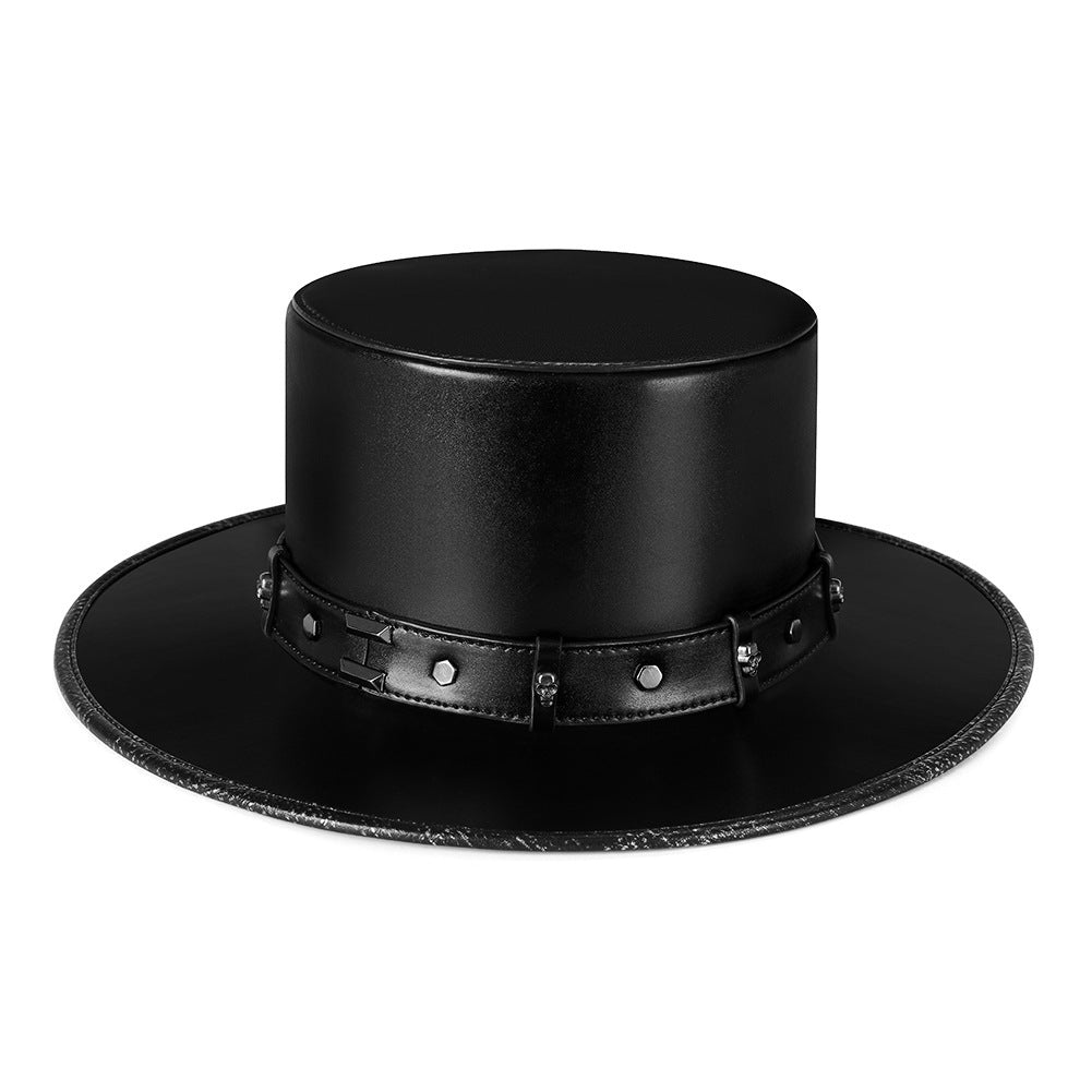 Leather Black Top Hat - Image 3
