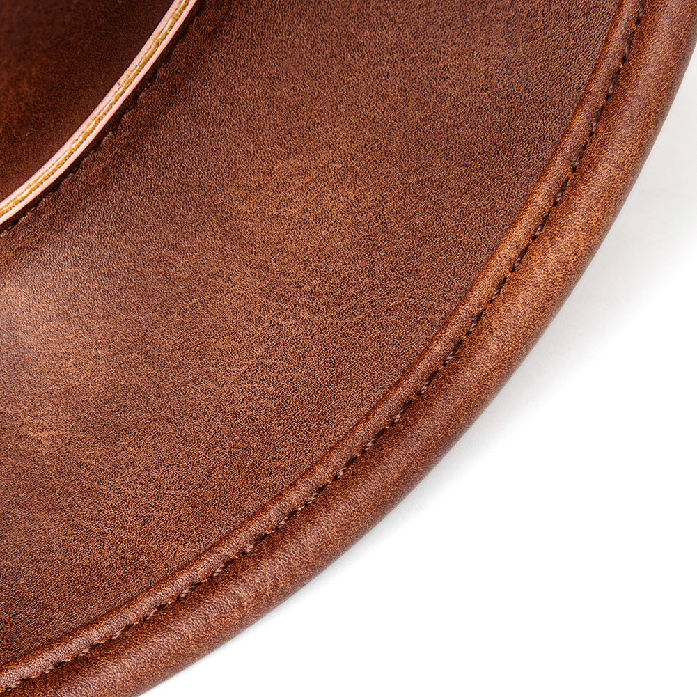 Leather Brown Top Hat - Image 6