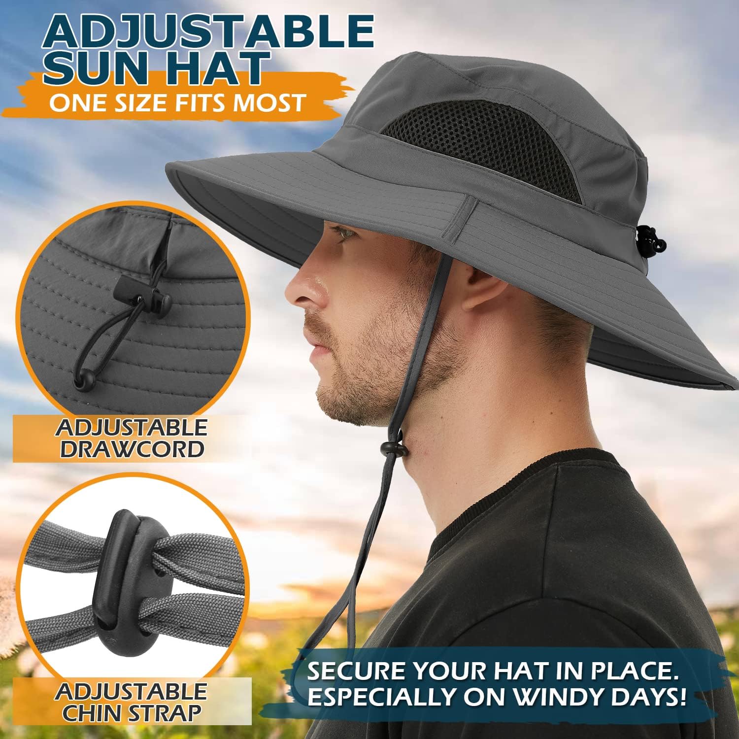 Men and Women Large Brim Waterproof Breathable Outdoor Quick Dry Boonie Hat - Image 4