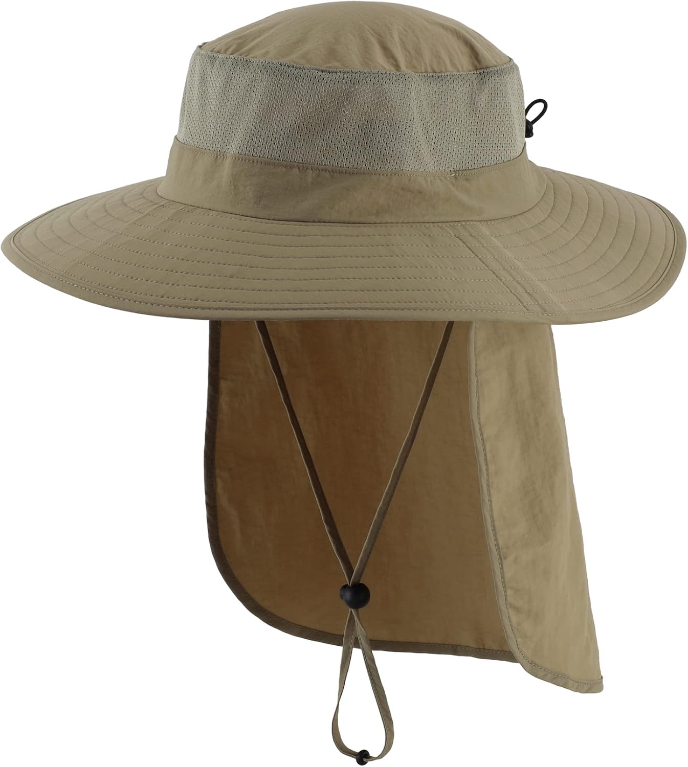 Outdoor UPF50+ Mesh Sun Hat Wide Brim Fishing Hat with Neck Flap - Image 13