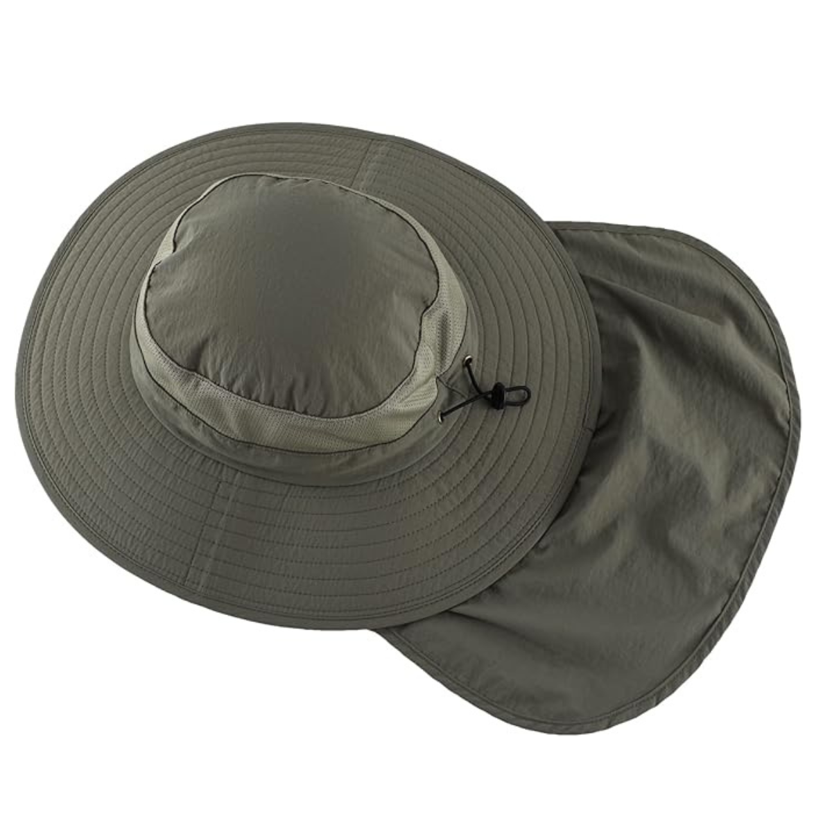 Outdoor UPF50+ Mesh Sun Hat Wide Brim Fishing Hat with Neck Flap - Image 6