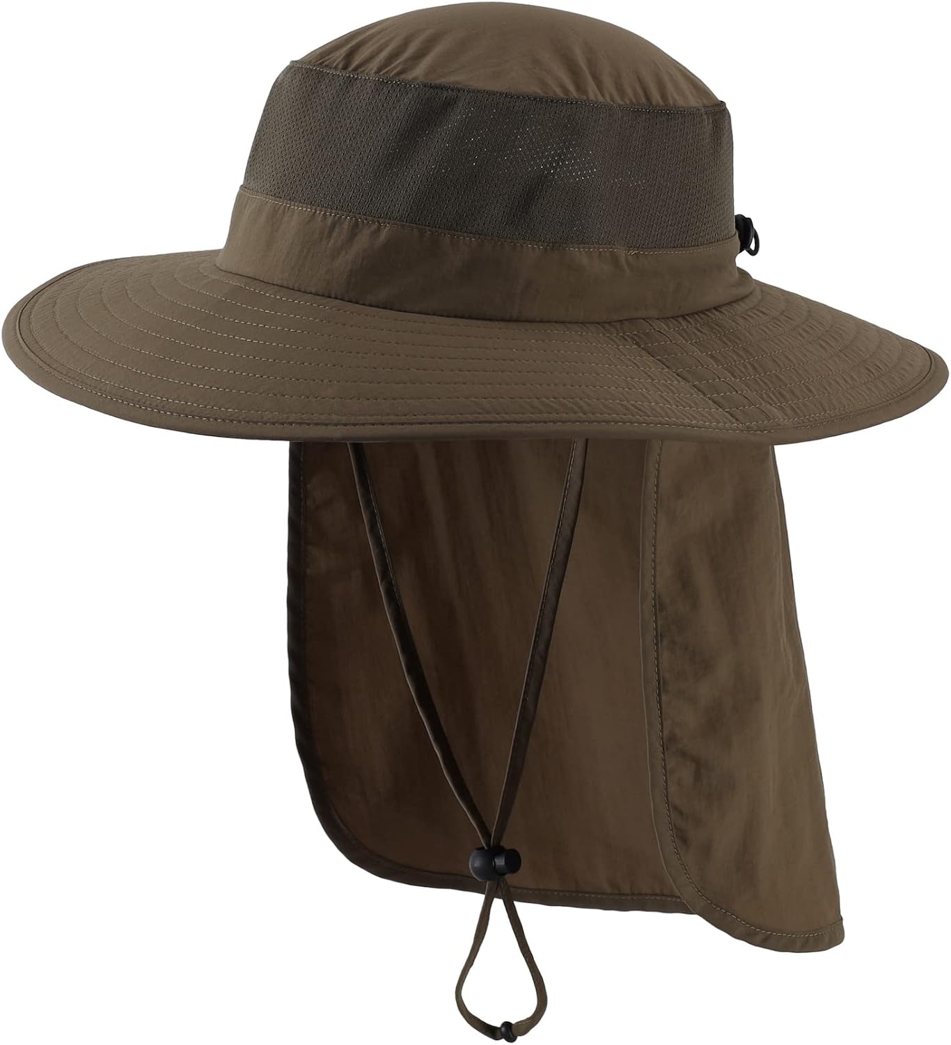 Outdoor UPF50+ Mesh Sun Hat Wide Brim Fishing Hat with Neck Flap - Image 8