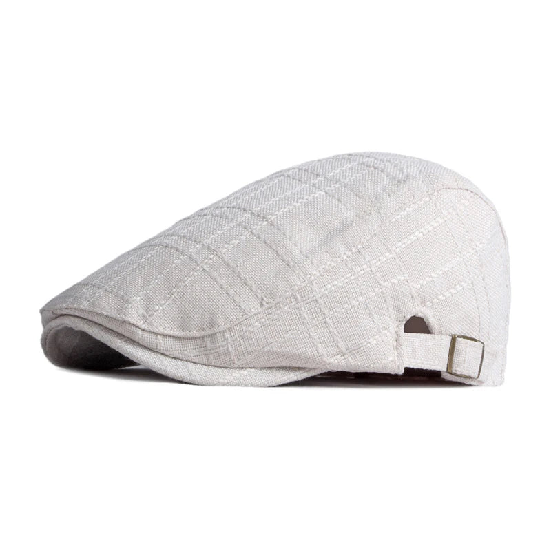 Summer Breathable Plaid Flat Cap - Image 4