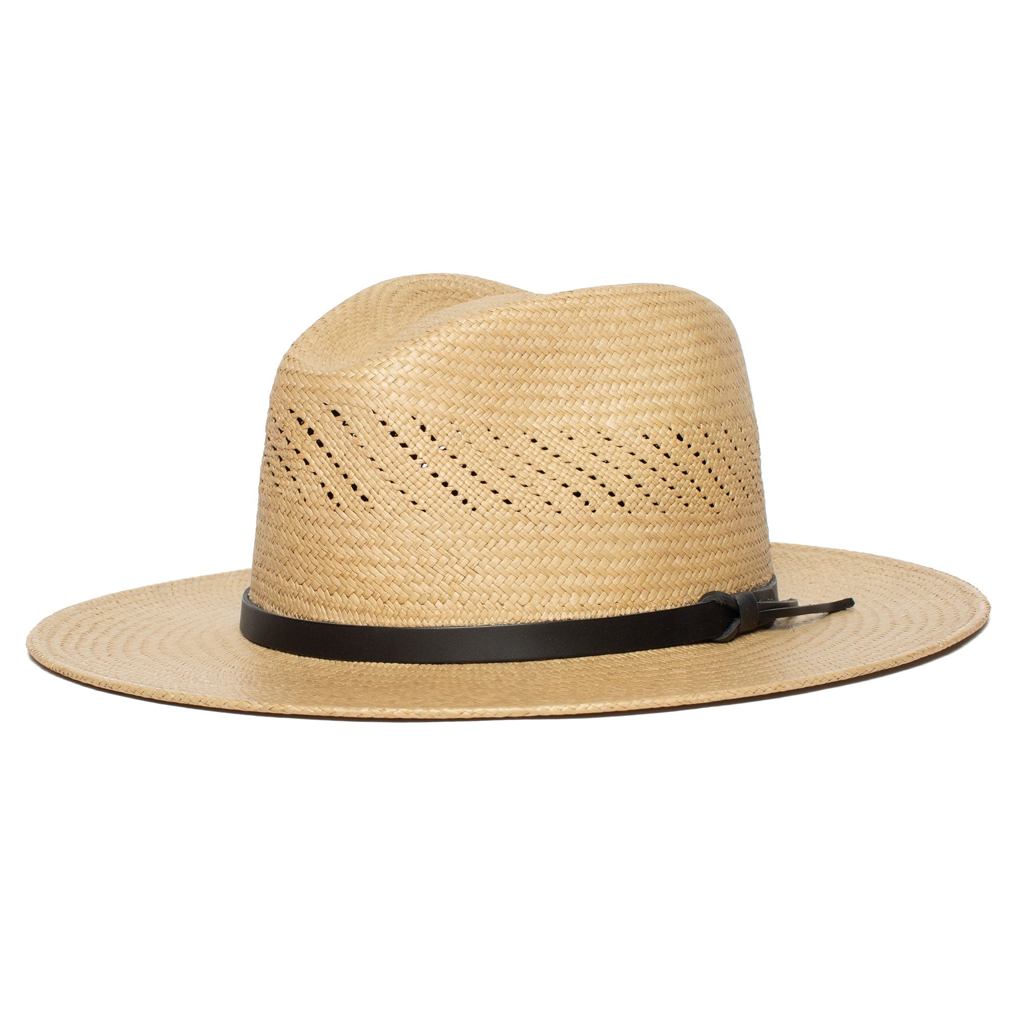 Summer Straw Fedora Hat-Black - Image 7