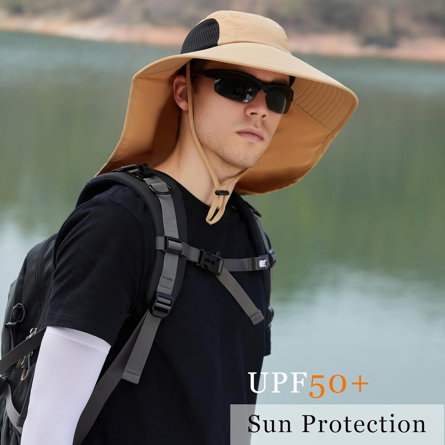 Sun Hat for Men Women with Neck Flap,UPF 50+ UV Protective Hiking Fishing Hats - Image 6