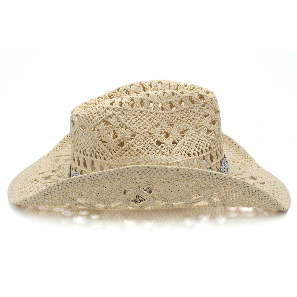 Sun-Ready Durable Straw Cowboy Hat - Image 5
