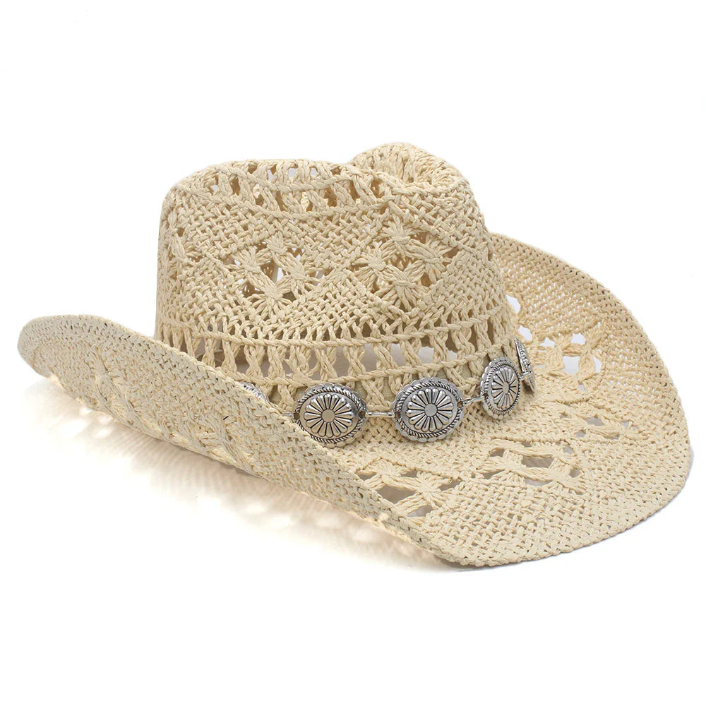 Sun-Ready Durable Straw Cowboy Hat - Image 4