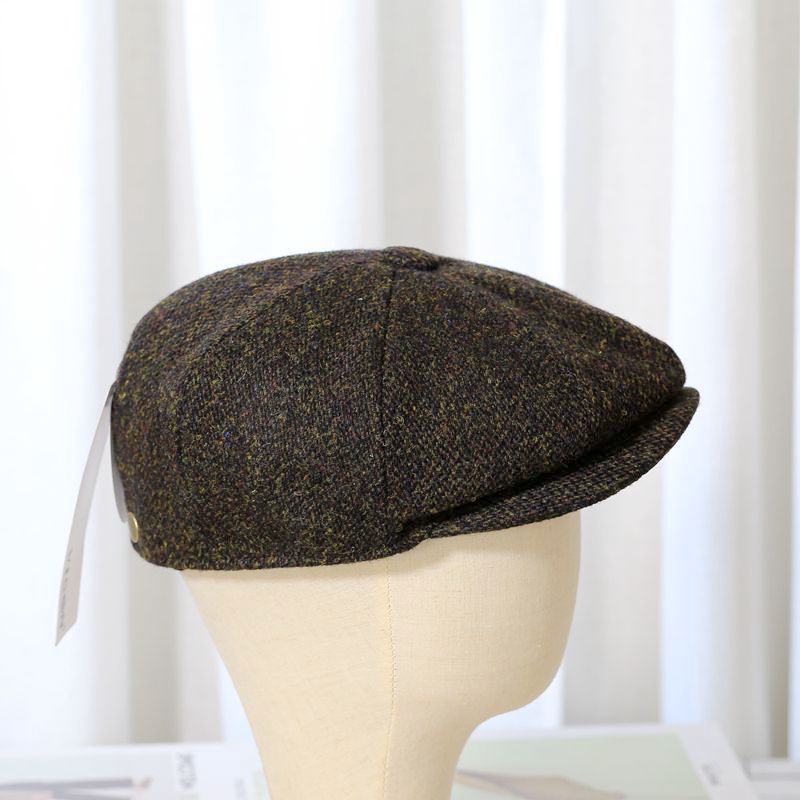Trendy Vintage Tweed Wool Newsboy Hat - Image 4