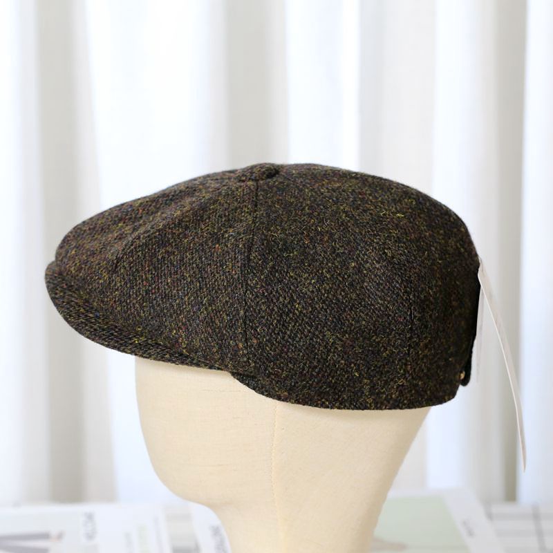 Trendy Vintage Tweed Wool Newsboy Hat - Image 2