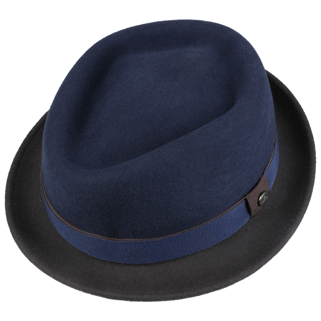 Vanello Twotone Pork Pie Fedora Hat - Image 2