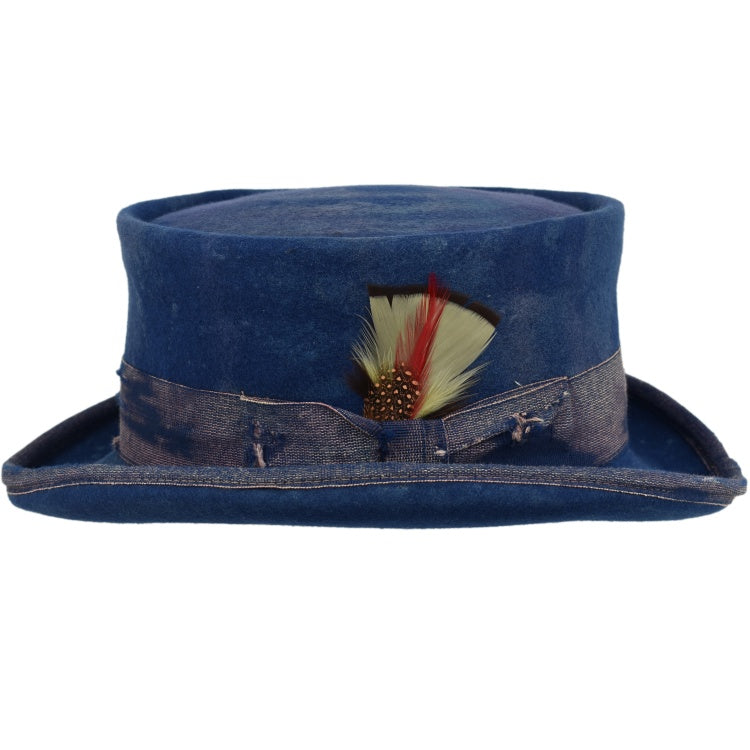 Vintage Vogue Funky Aged Top Hat in Blue - Image 2