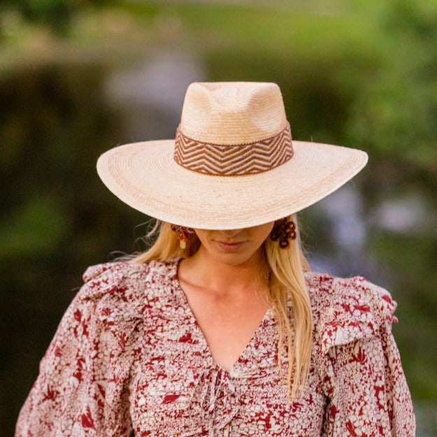 Western Wide Brim Palm Leaf Straw Hat - Image 2