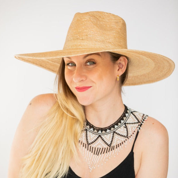 Western Wide Brim Palm Leaf Straw Hat - Image 3