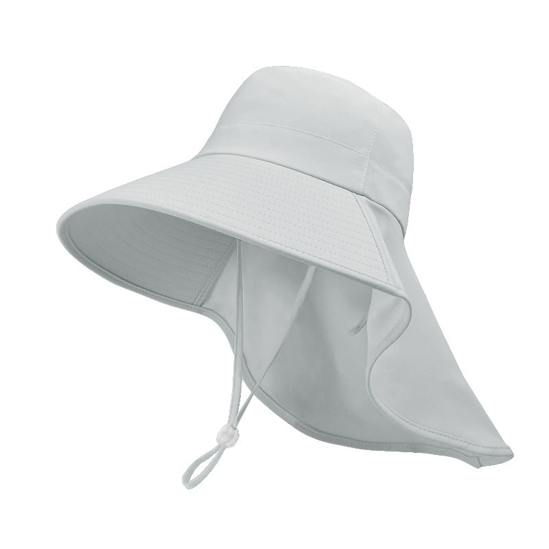 Women Outdoor Neck UV Protection Wide Brim Bucket Hat - Image 13